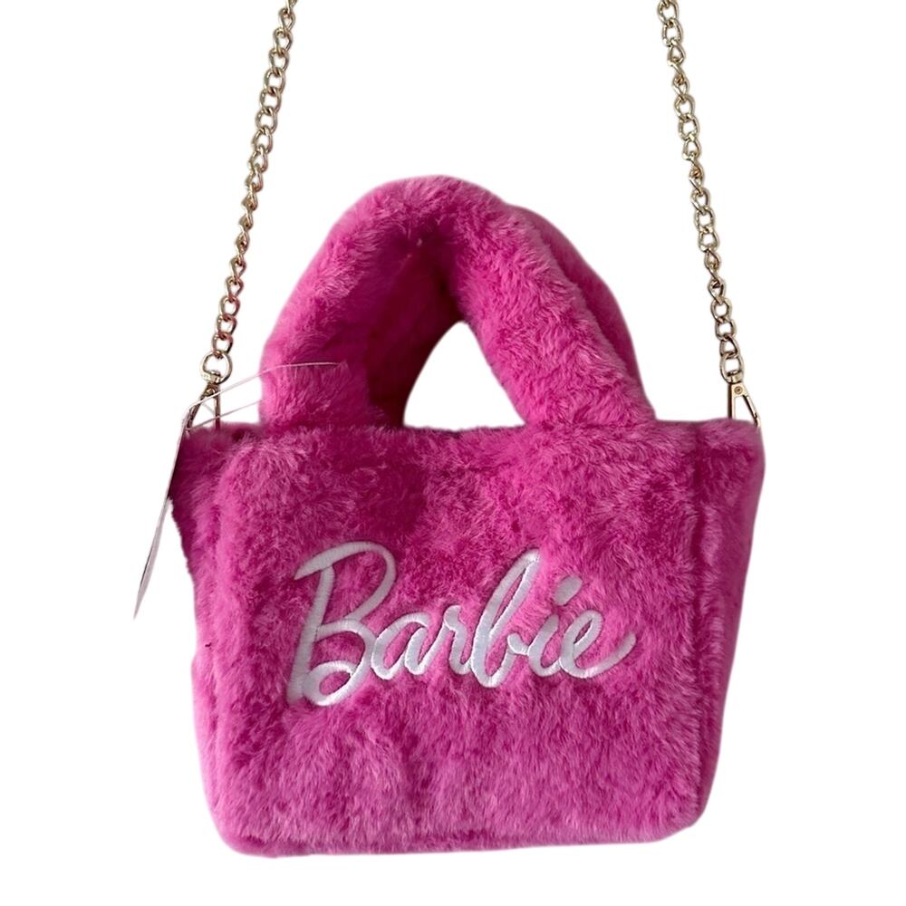 Skinnydip London x Barbie Pink Furry Handbag NEW